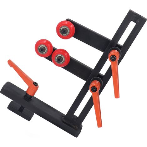 Support de lunette fixe en L pour tour à bois, hauteur réglable, fonte robuste, châssis central pour travail du bois (1/5)