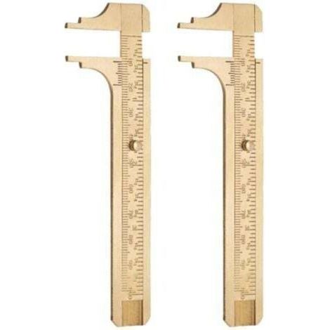 2 pièces Outils de mesure,Pied à coulisse de poche,Règle en laiton,Pied à coulisse coulissant en laiton,Pied à coulisse portatif,Convient pour la men