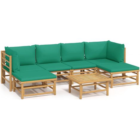 Maison Exclusive - Set Salotto da Giardino 7pz con Cuscini Verdi Bambù