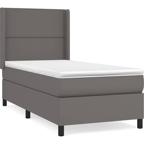 Maison Exclusive - Cama box spring con colchón cuero sintético gr (1/5)