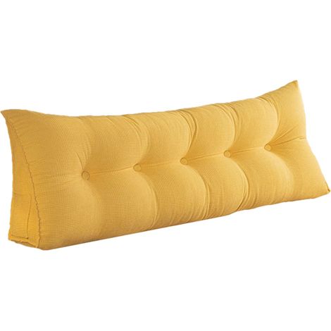Coussin de chevet en polaire douce, grand coussin de lecture triangulaire pour le dos, coussin moelleux pour canapé et salon (1/5)