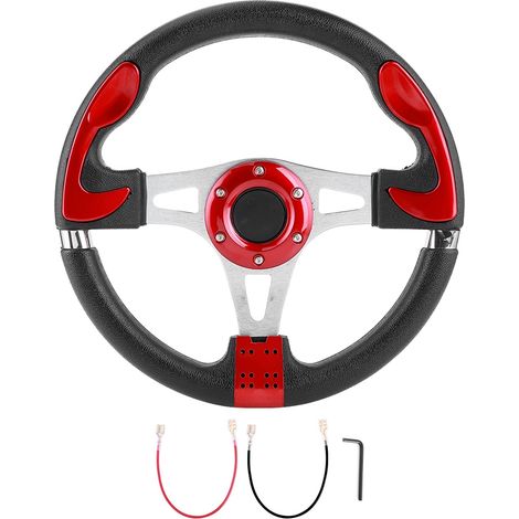320 mm / 12,5 Zoll Sport-Stahlrad mit Hupenknopf, universelles modifiziertes Auto-Stahlrad, Sport-Stahlrad, Stahlrad-Ersatz, 122,5 Zoll Stahlrad, Auto-Modifikationszubehör (SCHWARZ).