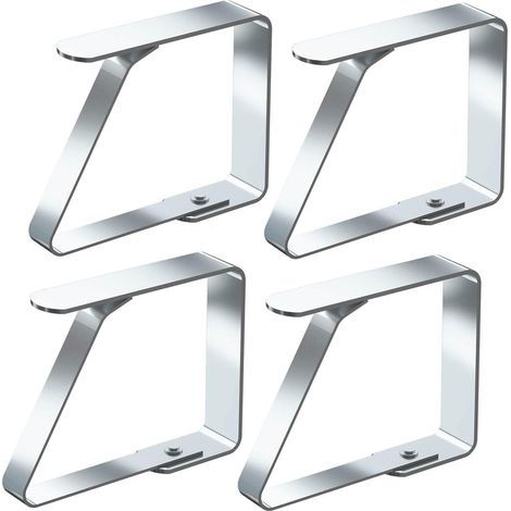 Set mit 4 Tischdeckenklammern aus Edelstahl, rutschfest, geeignet für Tischplatten mit einer Dicke von 1 bis 3 cm (kleine Größe) (1/5)