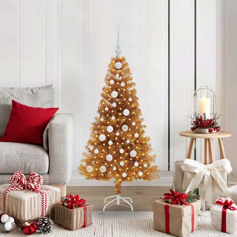 vidaXL Árbol de Navidad Dorado 120 cm PET (1/5)