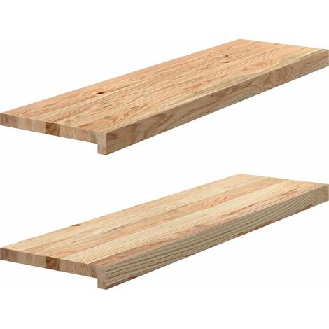Marches d'escalier 2 pcs non traité bois de chêne massif (1/5)