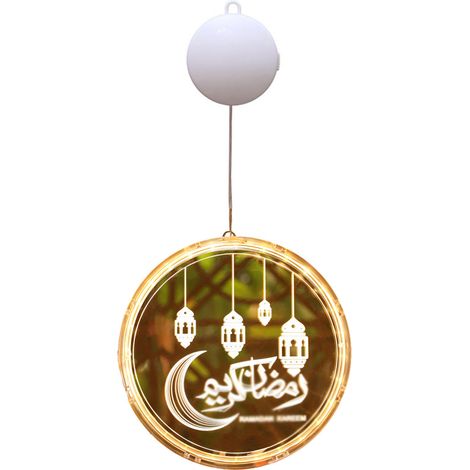 Lampe À Huile De Sésan Luminaire Décoratif En Forme De Lune Et D'étoile Pour Fête De L'Aïd, 16 Cm, Lumière Blanche Chaud (1/2)