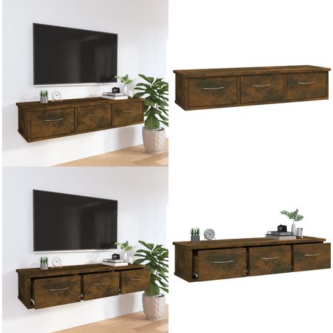 Wandschrank Räuchereiche 88x26x18,5 cm Holzwerkstoff - Wandregal - Regal - Fernsehschrank - Hängeschrank - Wohnwand - Home & Living (1/5)