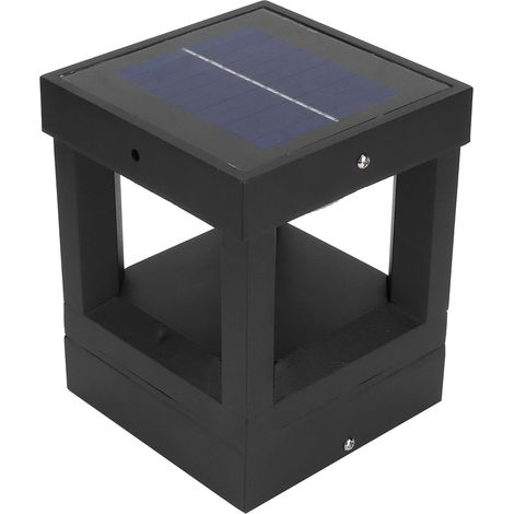 Wasserdichte Solar-Säulenleuchte aus Aluminiumguss, geeignet für Garten, Einfahrt und Außenhofbeleuchtung (1/5)