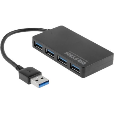 Hub USB 3.0 à 4 ports USB (haut débit) - Jusqu'à 5 Gbit/s Noir (1/5)
