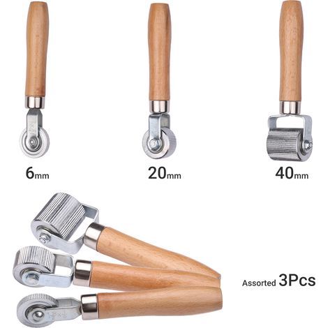 Rouleau de réparation de pneus avec manche en bois, outil de réparation de tubes de couture de pneus 6mm/20mm/40mm pour la fixation des crevaisons. (1/5)