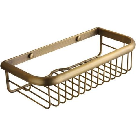 Étagère de douche carrée en laiton pour salle de bain, support de rangement mural, 30cm,bronze (1/5)