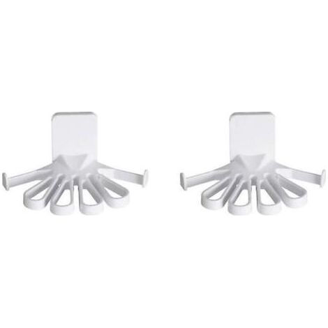Pair Rangement mural polyvalent pour serviettes et petits objets avec crochets adhésifs - Lot de 2 (1/5)