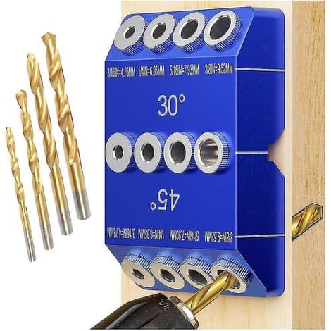 Gabarit de perçage à angle 30 45 90 degrés, gabarit de perçage pour trous inclinés et trous droits avec 4 tailles St. (1/5)