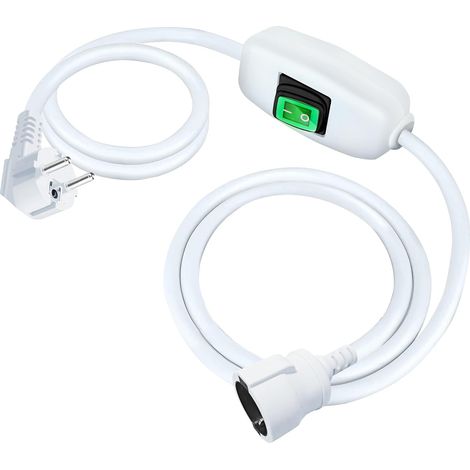 d'extension avec Interrupteur on/Off, 4m (400 cm) 6A 220V - 240V 1400W, isolé et ignifugé, Cordon d'alimentation pour intérieur (1/5)