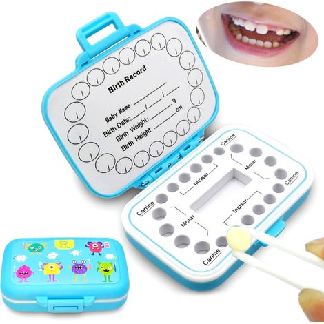 Boîte à dents de lait PP pour bébé, coffret de rangement mignon pour dents d'enfants, contenant également cheveux fœtaux, organisateur de souvenirs dentaires. (1/5)