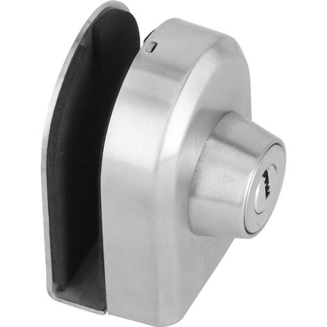 Serrure de sécurité coulissante pour porte vitrée sans montant, anti-effraction et anti-soulèvement, en acier inoxydable avec joint en mousse (1/5)
