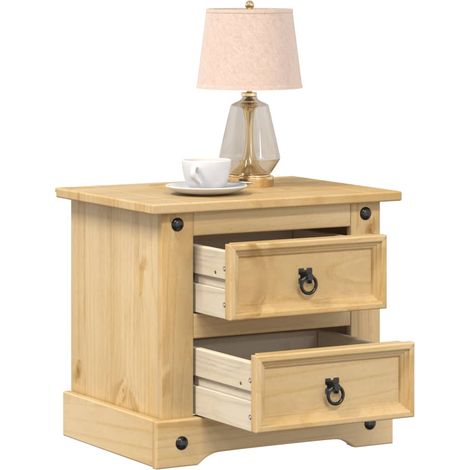 Table de chevet Corona 53x39x50 bois de pin massif (1/5)