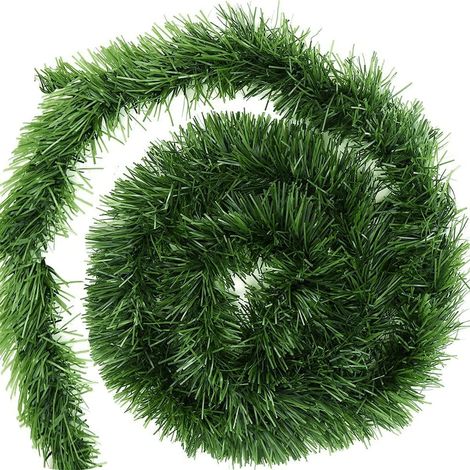 Artificial Christmas Tree Garland, Green Pine Tree Wreath for Stairs, Outdoors and Indoors, Christmas Decoration for Bedroom Door Wall Window Fireplace – 5m (1/5)