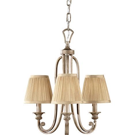 Lampadario Contemporaneo Abbey Acciaio Sabbia Argentata 3 Luci E14 (1/4)