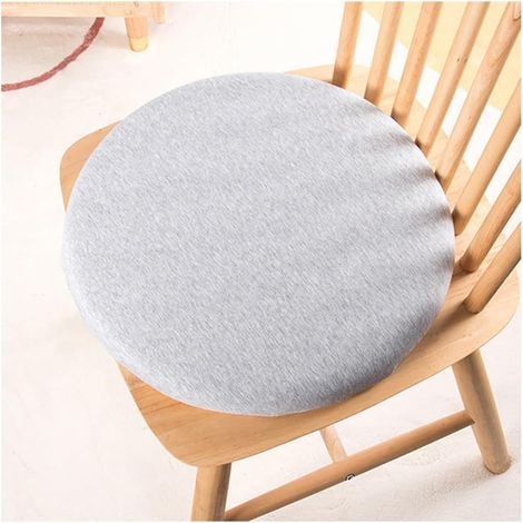1 pièce (gris clair) diamètre 35CM hauteur 3.5cm, coussin de chaise rond en mousse à mémoire de forme, coussin de chaise antidérapant / respirant / amovible (1/5)