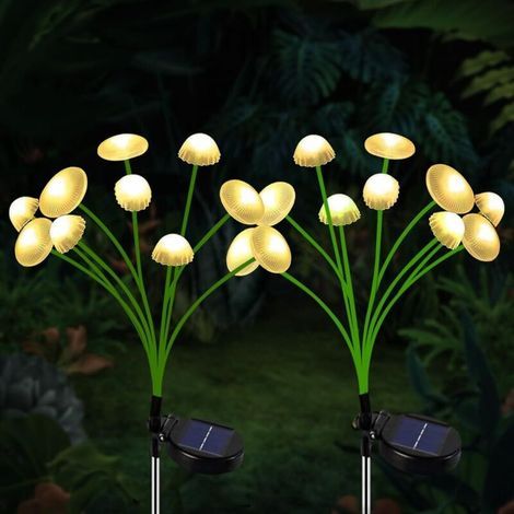 2 Pièces Lampes Solaires Exterieures Jardin, 8 LED lumière Méduse Extérieure Solaire Lucioles, Balancer Lumière Solaires pour Jardin Extérieur, Patio, Arbustes, Blanc Chaud [Classe énergétique A] (1/4)