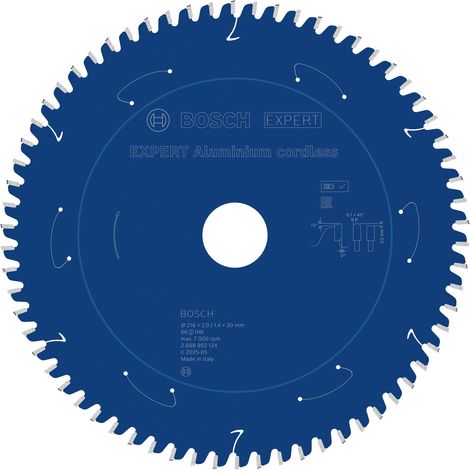 Bosch EXPERT Aluminium Circular Saw Blade 216 x 2/1.4 x 30mm T66 2608902124 (1/5)