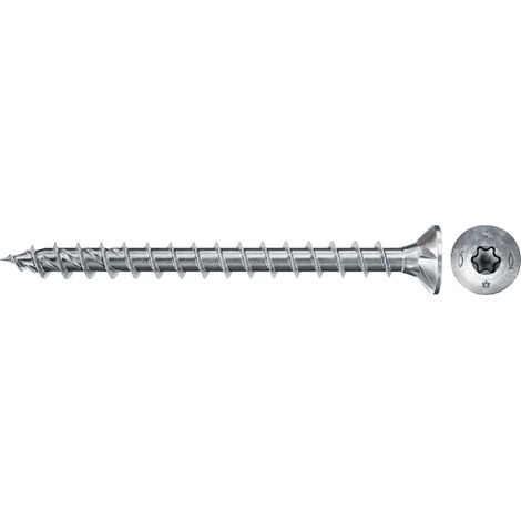 Tornillos PowerFast II FPF II CTF, 50x35 BC, cabeza avellanada, engarce TX, rosca total, cincado, caja 500 Fischer 670353