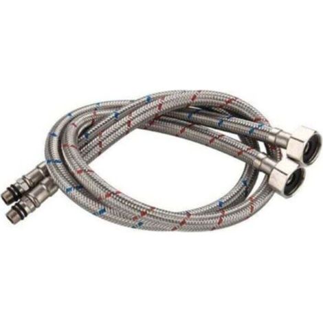 Tuyau flexible de raccordement en acier inoxydable pour robinets mitigeurs d'eau chaude et froide, éviers de cuisine, robinets, 60 cm (1/4)