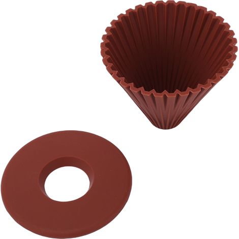 Kaffeefilterhalter aus Silikon für Pour-Over-Kaffee, spülmaschinenfest, braun (1/5)