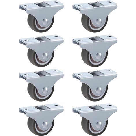 Roulettes Silencieuses en TPR sans Frein Ø 50 x 18 mm Pour La Chaise Chariot Meuble Caoutchouc Roulettes de Transport avec Montage en Plaque Capacité de Charge 100kg Lot de 8 (1/5)