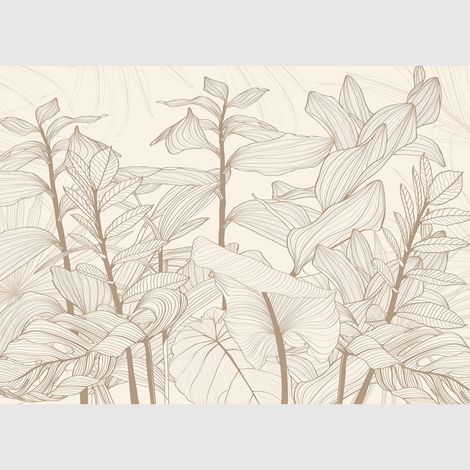 Papier peint intissé - Lignes tropicales sans couture - 375x270 cm