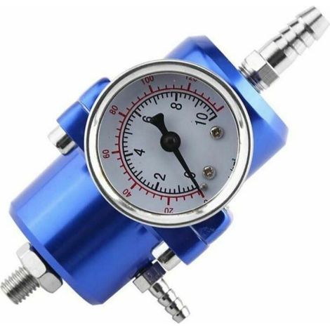 Régulateur de pression de carburant - - Jauge 0-140 psi - Réglable - Kit avec manomètre (1/4)