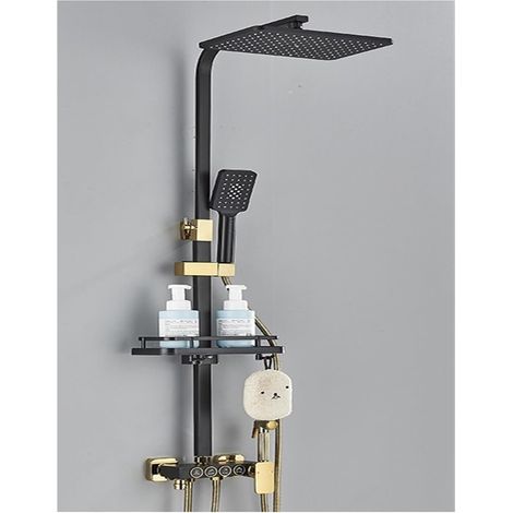 Ensemble de douche mitigeur thermostatique intelli Système de douche de salle de bain à affichage numérique, ensemble noir de robinet de douche thermostatique, robinet de douche à effet pluie moderne (1/5)