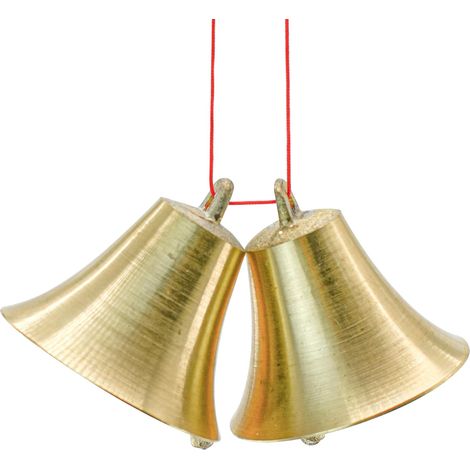 Vintage Style Brass Hanging Bell Set of 2 Polished Brass Door Bells for DIY Elephant Dog Camel Christmas Bells Garden Decoration (1/5)