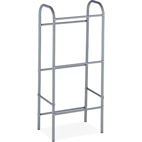 Rangement pour caisses à boissons 116 x 50 x 32 cm 3 niveaux pratique design moderne en acier argenté (1/4)
