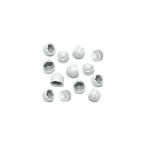 Sechskantmutternabdeckungen aus Kunststoff, M10, weiß, 20 Stück (17-mm-Schlüssel) für Sechskantmuttern und -schrauben