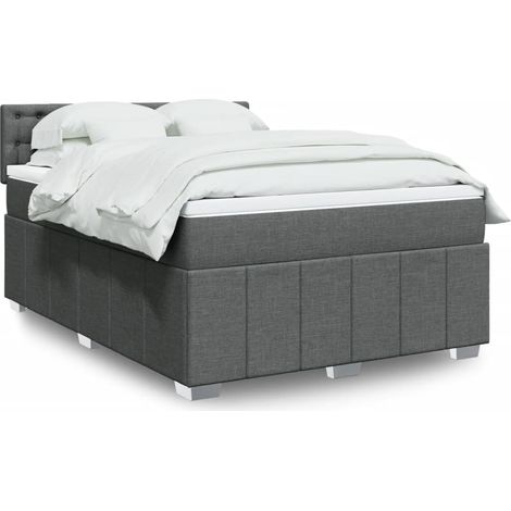 Boxspringbett mit Matratze Dunkelgrau 160x200 cm Stoff