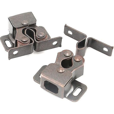 Filiyano-Verrou magnétique de porte en bronze, verrou à pression magnétique pour armoire, robuste (4 pièces, rouge antique) (1/4)