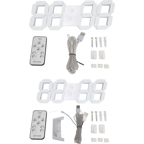 Horloge Murale LED 3D Réglable en Luminosité Innovante avec Veilleuse pour Bureau Maison Salon 24,6 cm (1/5)