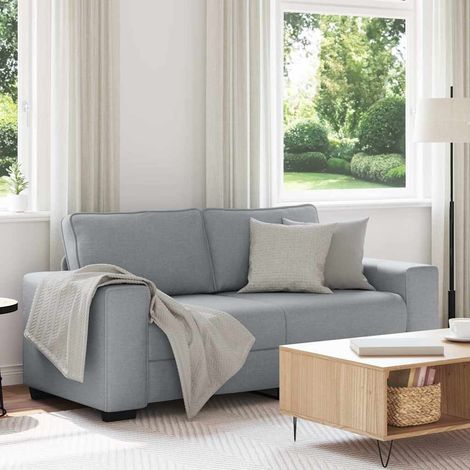 vidaXL Canapé à 2 places gris clair 180x77x82 cm tissu (1/5)