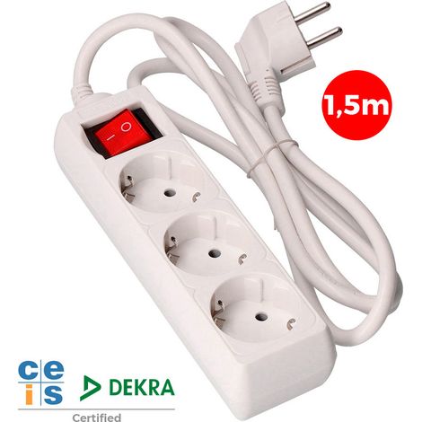 EDM-Block 3 Steckdosen mit Schalter 1,5m 41009 (1/2)