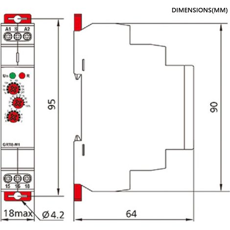 Relais temporisé multifonctionnel miniature sur rail GRT8-M2, 220 V CA (1/5)