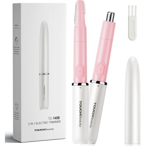 Electric Trimmer for Eyebrow, Ear and Nose, 2 in 1 Trimmer for Women and Men, Painlessly Cut Facial Hair AG-1458 (1/5)