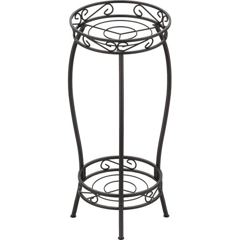 Support pour plantes en métal, support pour fleurs de 68 cm, support pour plantes, support pour pots de fleurs à 2 niveaux, porte-pots de fleurs pour intérieur et extérieur, bronze (1/5)