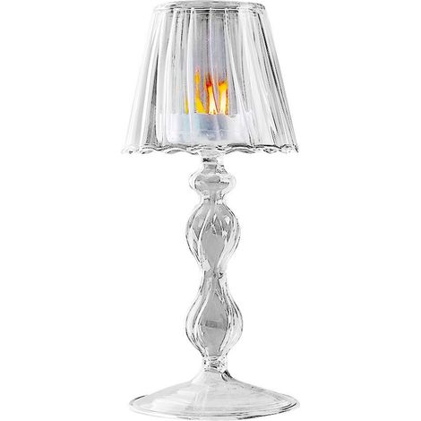 Porte-bougie en verre transparent pour table, lampe de décoration pour salle à manger