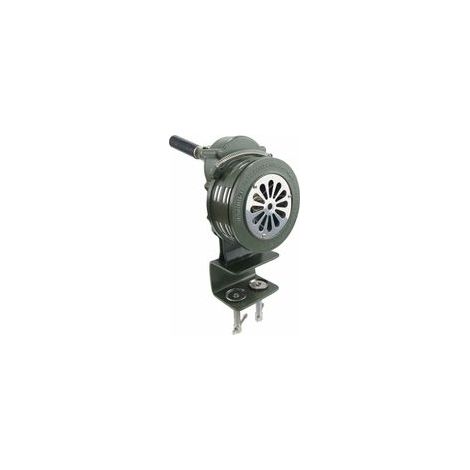 110 dB Handkurbel-Sirene, tragbar, manuell bedienbare Alarmsirene, Notfall-Feuermelder mit Tischklemme, Aluminiumlegierung 990633-Crezuo