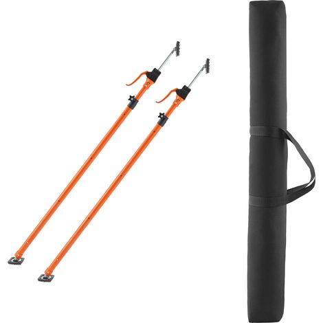 Mophorn Set di 2 aste telescopiche in acciaio regolabili da 125-291 cm, con sistema a 3 mani e capacità di carico fino a 90 kg, ideali per il supporto di pannelli in cartongesso (1/5)