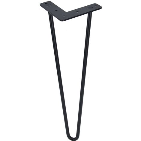 Lot de 4 pieds de table en fer noir, accessoires de décoration pour meubles et loisirs créatifs, 40 cm (16 pouces). (1/5)