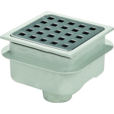 Piletta in abs con griglia acciaio inox 100x100 mm corpo basso Gebo