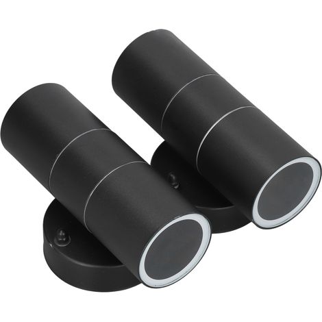 Appliques murales GU10 en acier inoxydable, étanches, cylindriques, éclairage LED, direction vers le haut et vers le bas, pour jardin, villa, salon, 220-240 V, noir (1/5)